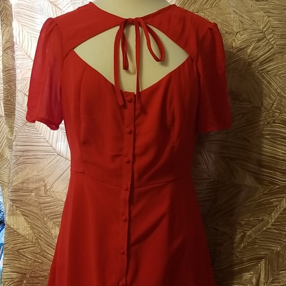 Le lis red chiffon dress